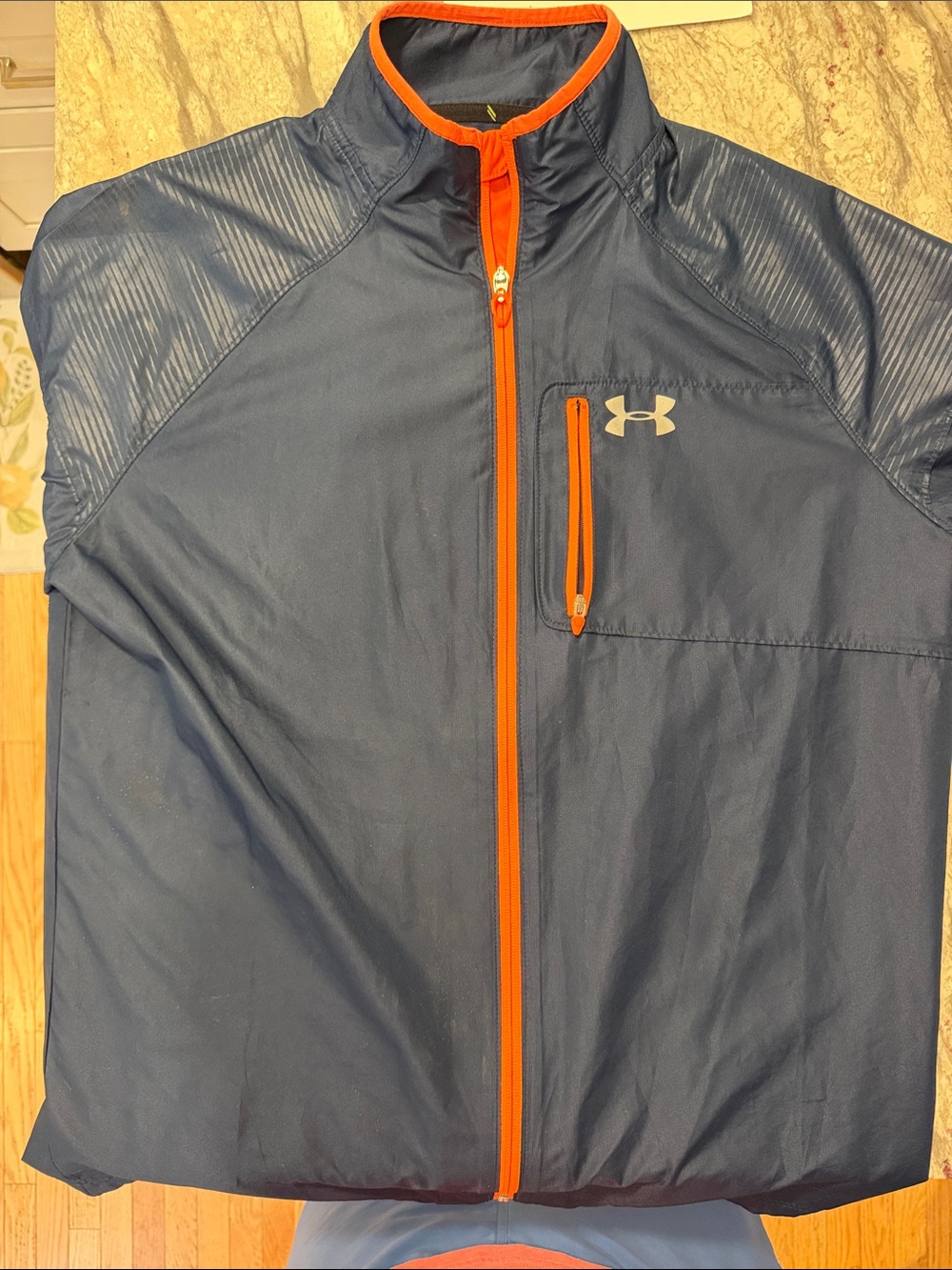 Under Armour Navy Jacket with Orange Trim and Zipper